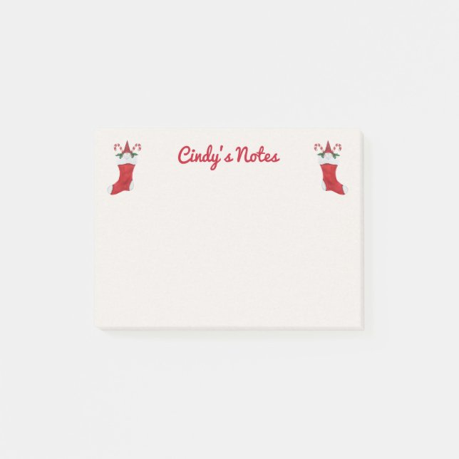 Cute Gnomes hade röda hattar i julklapp Post-it Block (Framsida)