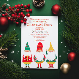 Cute Gnomes HO HO Jul Party Inbjudningar
