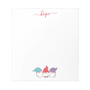Cute Gnomes Hope-skript jul Anteckningsblock