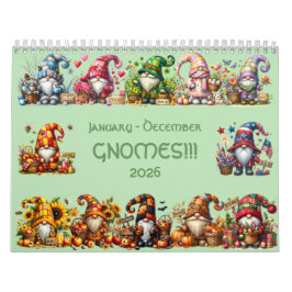 Cute Gnomes in Hats 2026 Calendar - Adsible! Kalender