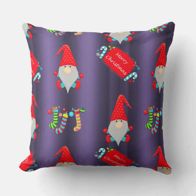 Cute Gnomes-jul Kudde (Framsida)