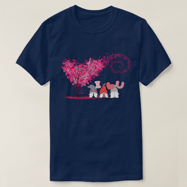 Cute Gnomes Kärlek Hearts Alla hjärtans dag 2 T Shirt (Design framsida)