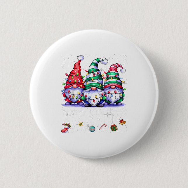 Cute Gnomes Merry Christmas Light Family Gnome Xma Knapp (Framsida)