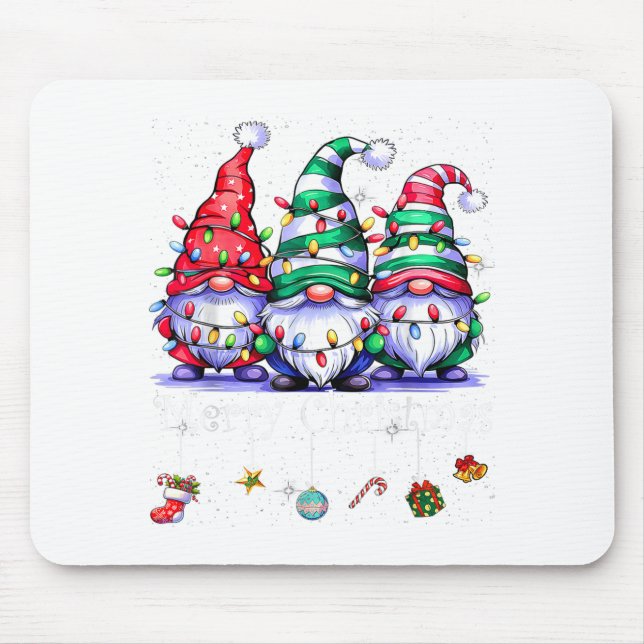 Cute Gnomes Merry Christmas Light Family Gnome Xma Musmatta (Framsidan)