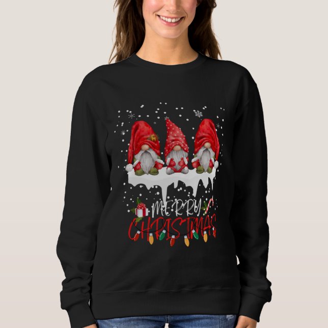 Cute Gnomes Merry Christmas Light Family Gnome Xma T Shirt (Framsida)