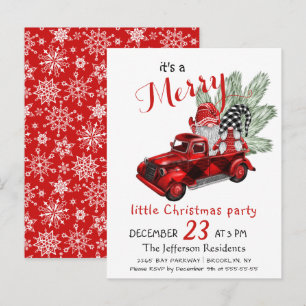 Cute Gnomes Merry Little jul Party Card Vykort