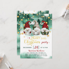 Cute Gnomes Merry Little jul Party Inbjudningar