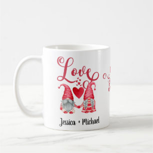 Cute Gnomes par Red Hearts Kärlek Typography Kaffemugg