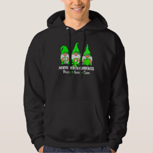 Cute Gnomes Peace Hope Kärlek Mental Health Awaren Hoodie