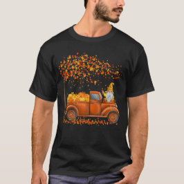 Cute Gnomes Pumpkin Pickupare Lastbil T Shirt