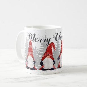 Cute Gnomes Red Hats God jul Script 11oz Kaffemugg