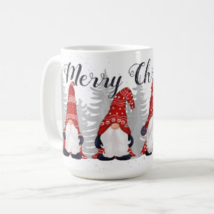 Cute Gnomes Red Hats God jul Script 15oz Kaffemugg