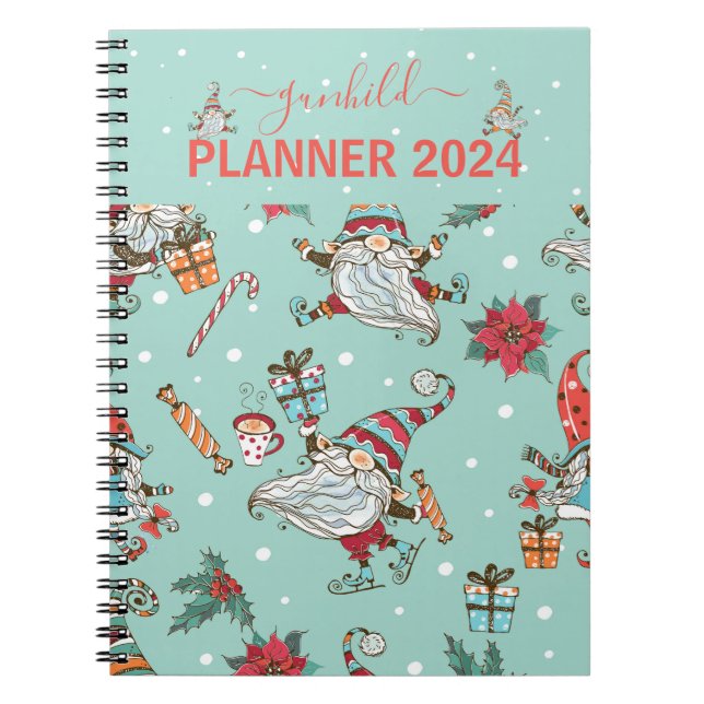 Cute Gnomes Scandinavian planner Anteckningsbok (Framsidan)