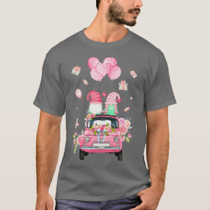 Cute Gnomes som kör Valentines day Flower Lastbil T Shirt