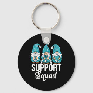 Cute Gnomes Support Squad Survivor Cervical Cancer Nyckelring