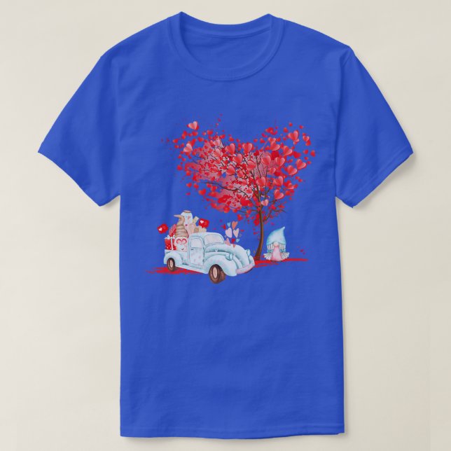 Cute Gnomes Valentines day Lastbil Kärlek Hearts 1 T Shirt (Design framsida)