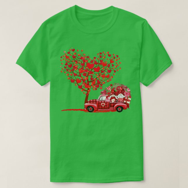 Cute Gnomes Valentines day Lastbil Kärlek Hearts T Shirt (Design framsida)