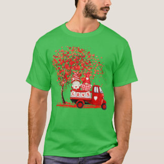 Cute Gnomes Valentines day Red Lastbil Hearts T Shirt