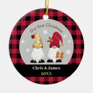 Cute Gnomes Vår första julklapp Buffalo Play Julgransprydnad Keramik