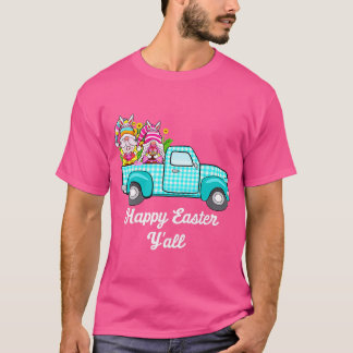 Cute Gnomes With Bunny Ears Egg Hunting Truck East T Shirt