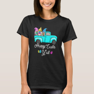 Cute Gnomes with Bunny Öron Egg Hunting Lastbil Ös T Shirt