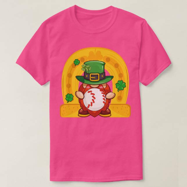 Cute Gnomies Lycklig St patricks day Funny Basebal T Shirt (Design framsida)