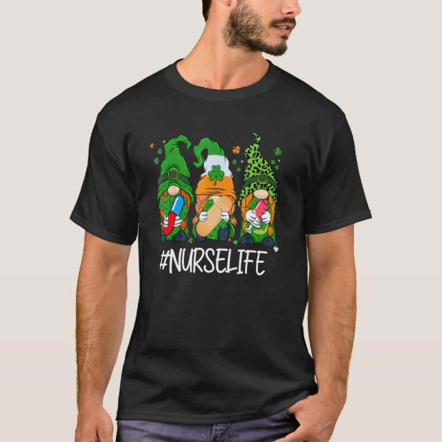 Cute Gnomies Nurse Life St Patrick S Day Nurse Wom T Shirt (Framsida)