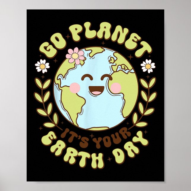 Cute Go Planet, din Jorden-dag-lärare Kids Öar Poster (Framsidan)