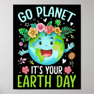 Cute Go-planeten - din Jorden Birthday-lärare Poster