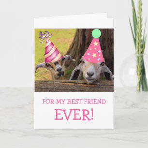 Cute Goat Best Friend Birthday Kort