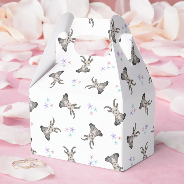 Cute Goat Boskap Barnyard Birthday Presentaskar (Bröllop)