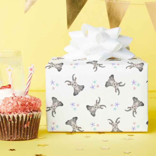 Cute Goat Boskap Barnyard Birthday Presentpapper (Födelsedagsfest)