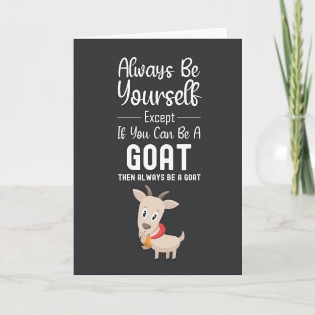 Cute Goat Cards Farm Animal Happy For Kids Kort (Framsida)