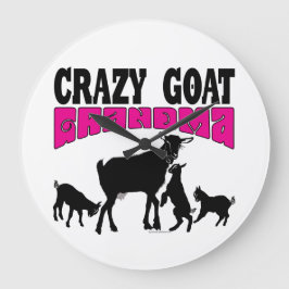 CUTE GOAT | Crazy Goat Grandma Round Stor Klocka