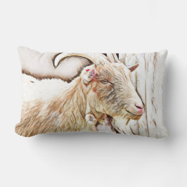 Cute Goat Farmhouse Decor Lumbarkudde