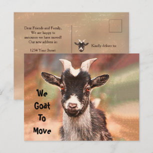 Cute Goat Flytta Ny adress Meddelande Vykort