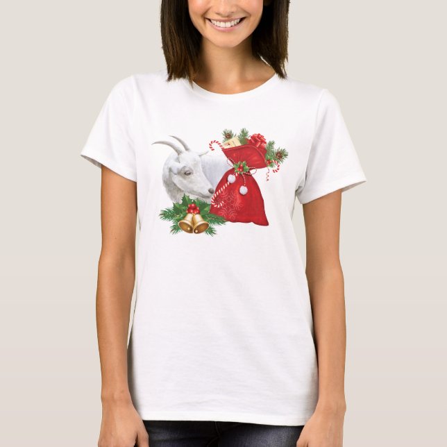 Cute Goat jul Sleepshirt T-shirt (Framsida)