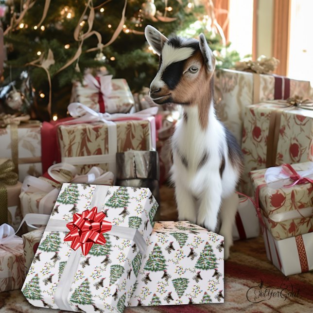 Cute Goat Julgran dekorerar Presentpapper (Skapare uppladdad)