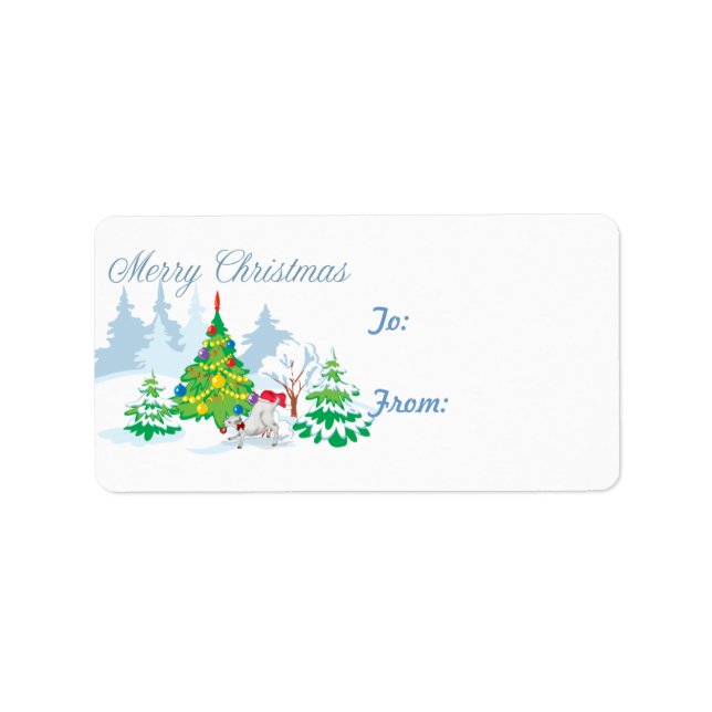 Cute Goat-julklapp Märkre Sticker Adressetikett (Framsidan)