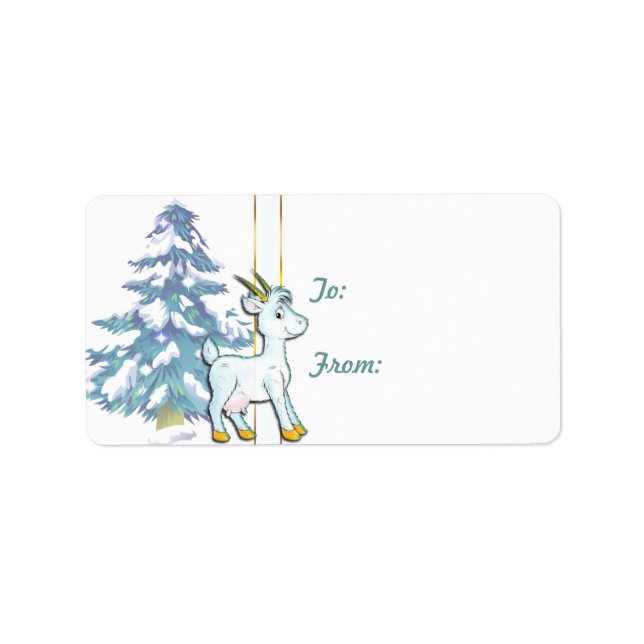 Cute Goat-julklapp Märkre Sticker Adressetikett (Framsidan)
