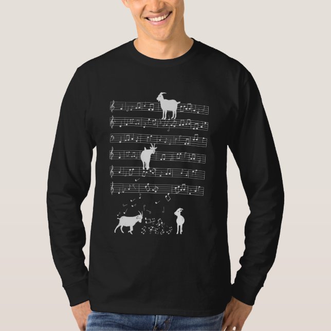 Cute Goat Music Note Clef Musician Art T Shirt (Framsida)