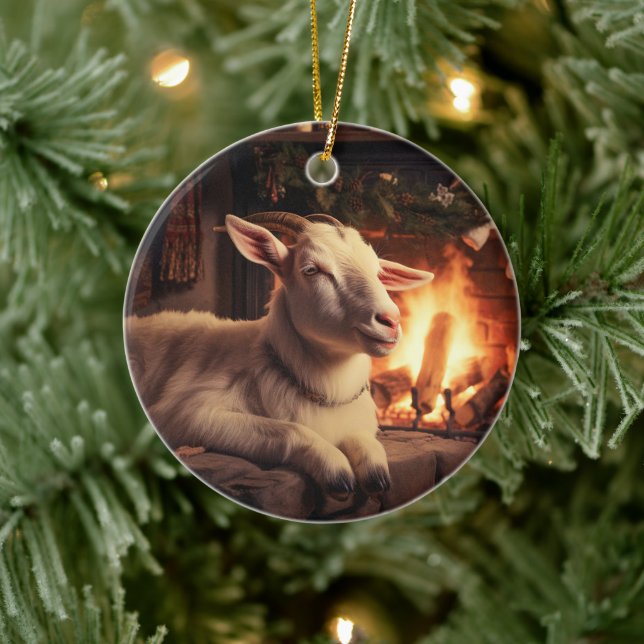 Cute Goat Ornament Decor, gåvor till get Älskare (Träd)