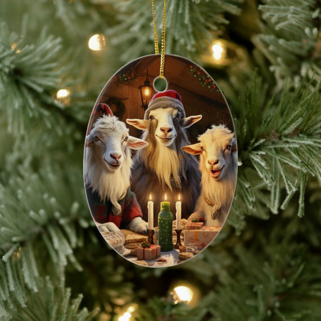 Cute Goat Ornament Decor, gåvor till get Älskare (Träd)