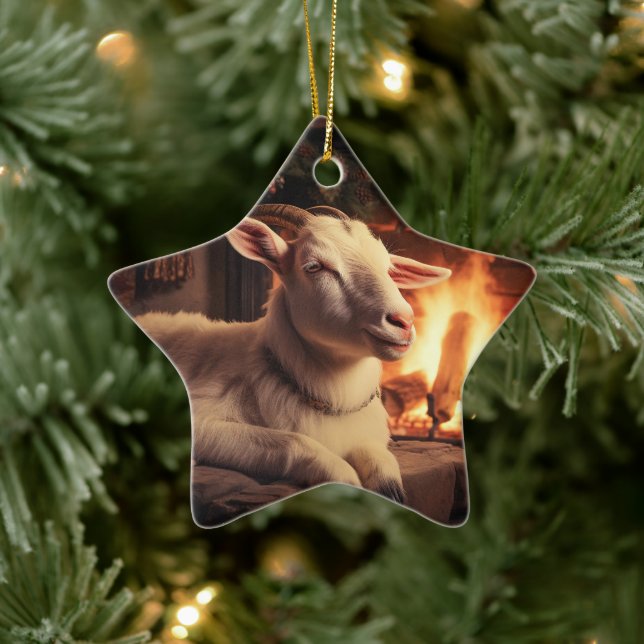 Cute Goat Ornament Decor, gåvor till get Älskare (Träd)