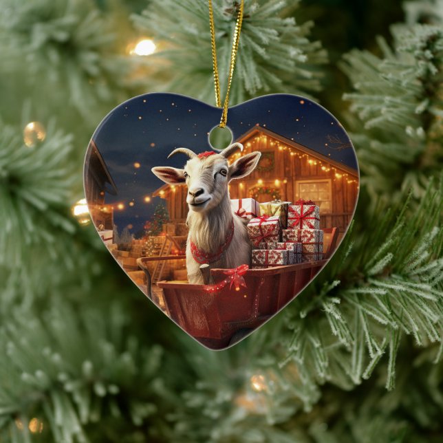 Cute Goat Ornament Decor, gåvor till get Älskare (Träd)