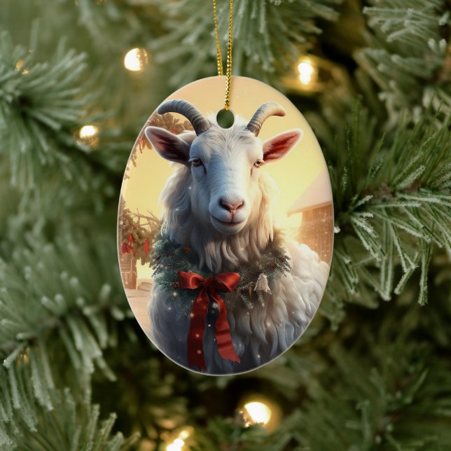 Cute Goat Ornament Decor, gåvor till get Älskare (Träd)