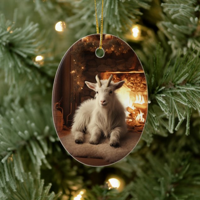 Cute Goat Ornament Decor, gåvor till get Älskare (Träd)