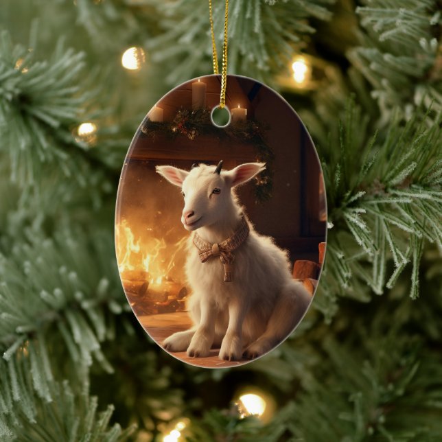 Cute Goat Ornament Decor, gåvor till get Älskare (Träd)