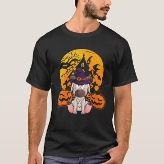 Cute Goat Pumpkin Witch Hat Funny Halloween Costum T Shirt