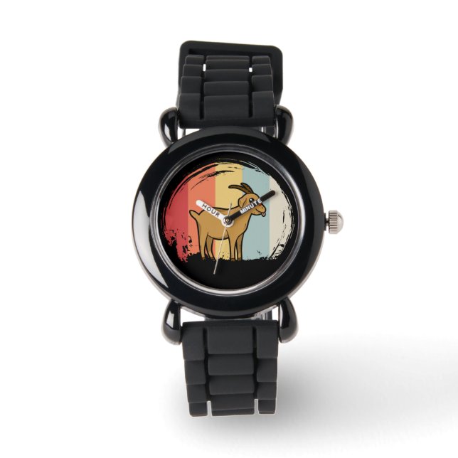 Cute Goat Retro Armbandsur (Framsida)